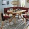 Woodford Eckbank Sunna | Kombi Rosso (Rot / Beige) rechts Buche Schenkelmaß: 180 cm
