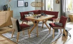 Woodford Eckbank Sunna | Kombi Rosso (Rot / Beige) rechts Buche Schenkelmaß: 180 cm