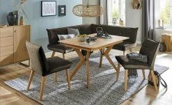 Woodford Eckbank Sunna | Kombi Espresso (Braun / Beige) rechts Buche Schenkelmaß: 180 cm