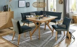 Woodford Eckbank Sunna | Kombi Blue (Blau / Grau) rechts Buche Schenkelmaß: 180 cm