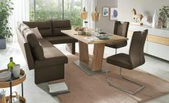 Mikrofaser Polster- Eckbank Pina | Braun links