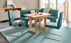 Leder-Eckbank Canto II | Topas (Blau) links