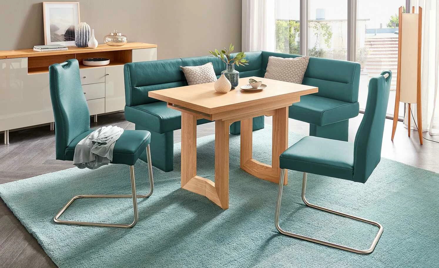 Leder-Eckbank Canto II | Topas (Blau) links 1 Leder-Eckbank Canto II | Topas (Blau) links