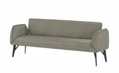 Leder-Funktionsbank Drive | Stahl (Hellgrau) 218|cm