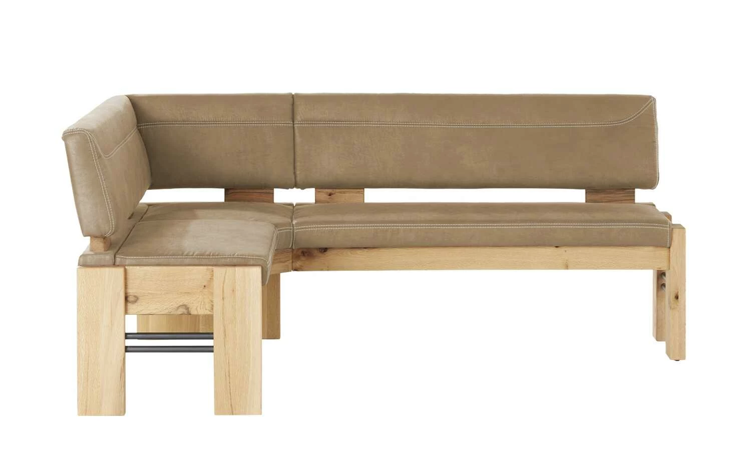 Polster-Eckbank massiv Floyd | Sand (Beige) / Kontrastnaht Beige rechts 3 Polster-Eckbank massiv Floyd | Sand (Beige) / Kontrastnaht Beige rechts – Bild 3