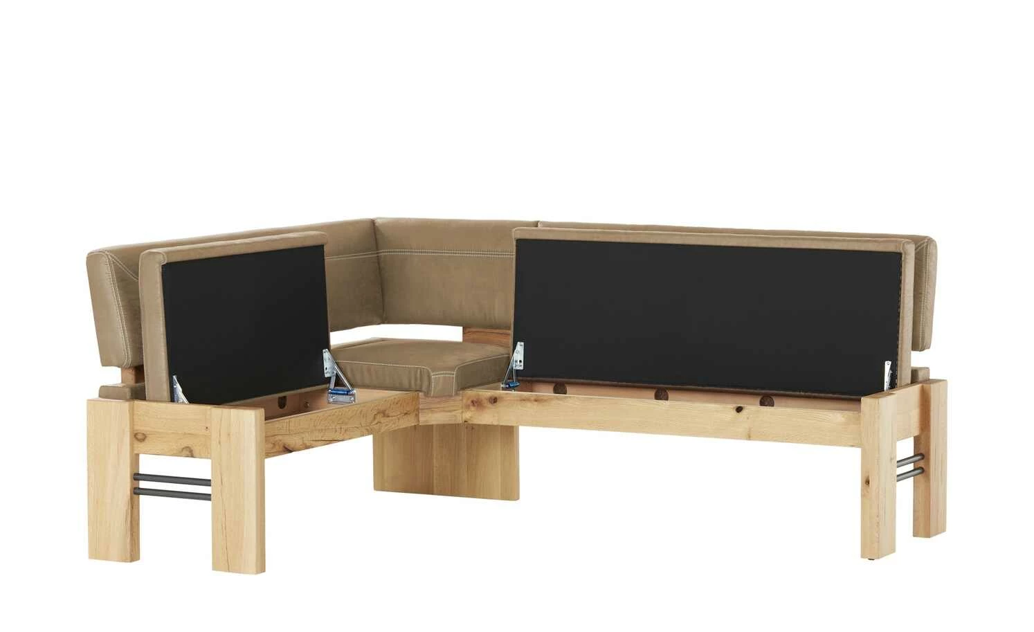 Polster-Eckbank massiv Floyd | Sand (Beige) / Kontrastnaht Beige rechts 4 Polster-Eckbank massiv Floyd | Sand (Beige) / Kontrastnaht Beige rechts – Bild 4