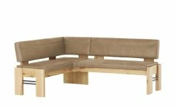 Polster-Eckbank massiv Floyd | Sand (Beige) / Kontrastnaht Beige rechts