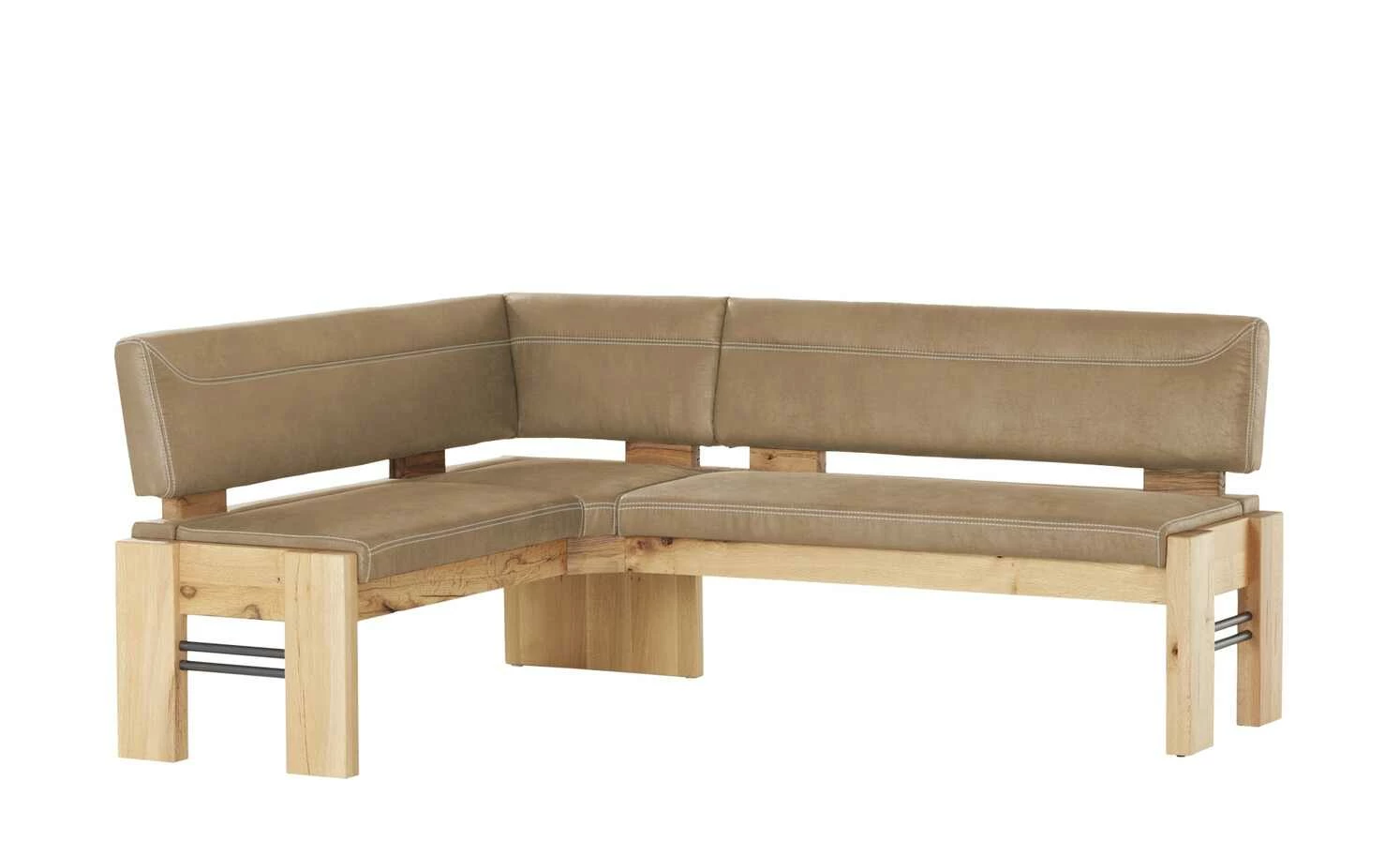 Polster-Eckbank massiv Floyd | Sand (Beige) / Kontrastnaht Beige rechts 1 Polster-Eckbank massiv Floyd | Sand (Beige) / Kontrastnaht Beige rechts