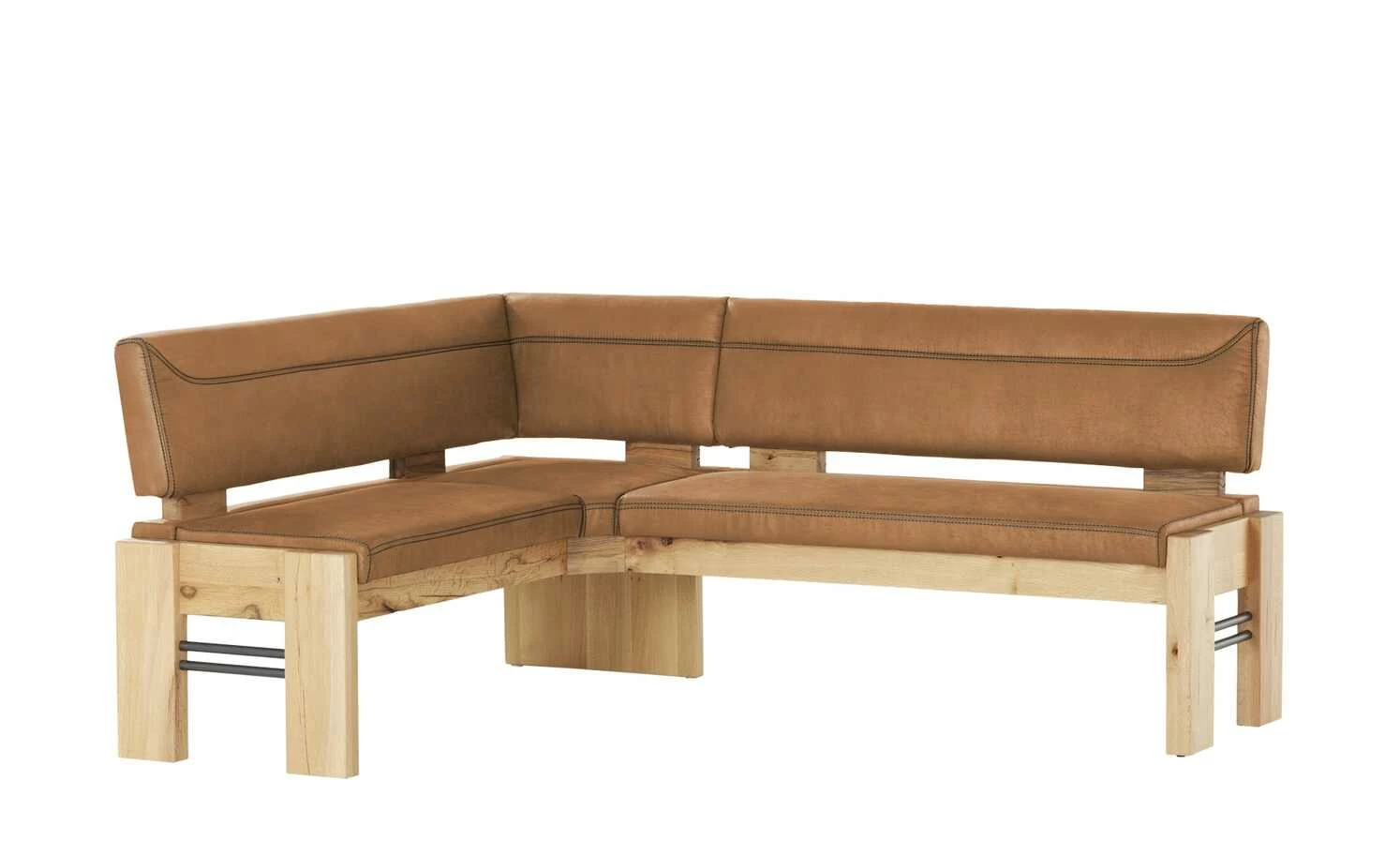 Polster-Eckbank massiv Floyd | Camel (Hellbraun) / Kontrastnaht Schwarz rechts 1 Polster-Eckbank massiv Floyd | Camel (Hellbraun) / Kontrastnaht Schwarz rechts