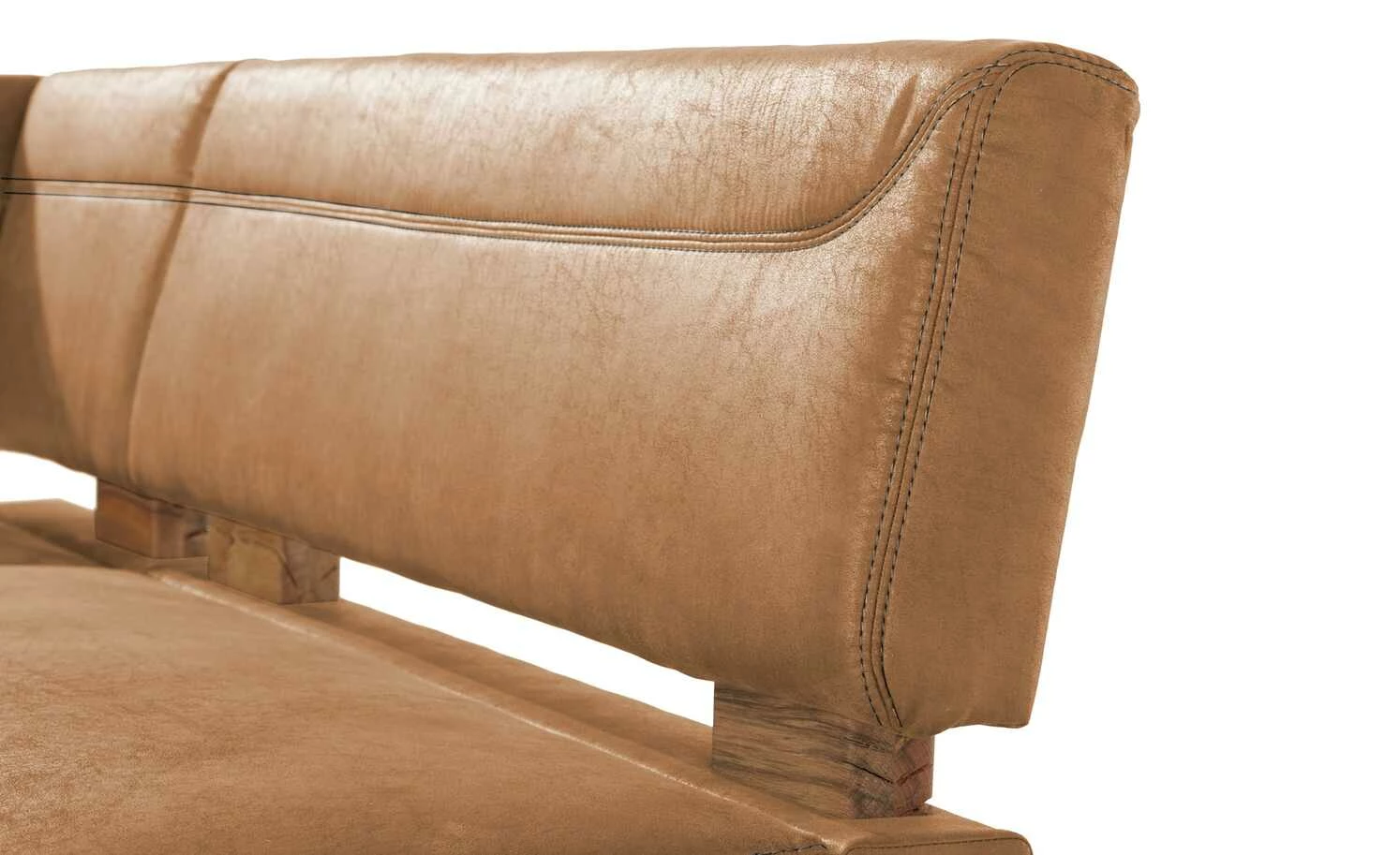 Polster-Eckbank massiv Floyd | Camel (Hellbraun) / Kontrastnaht Schwarz rechts 5 Polster-Eckbank massiv Floyd | Camel (Hellbraun) / Kontrastnaht Schwarz rechts – Bild 5