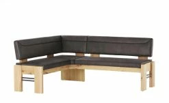 Polster-Eckbank massiv Floyd | Darkbrown (Dunkelbraun) / Kontrastnaht Schwarz rechts