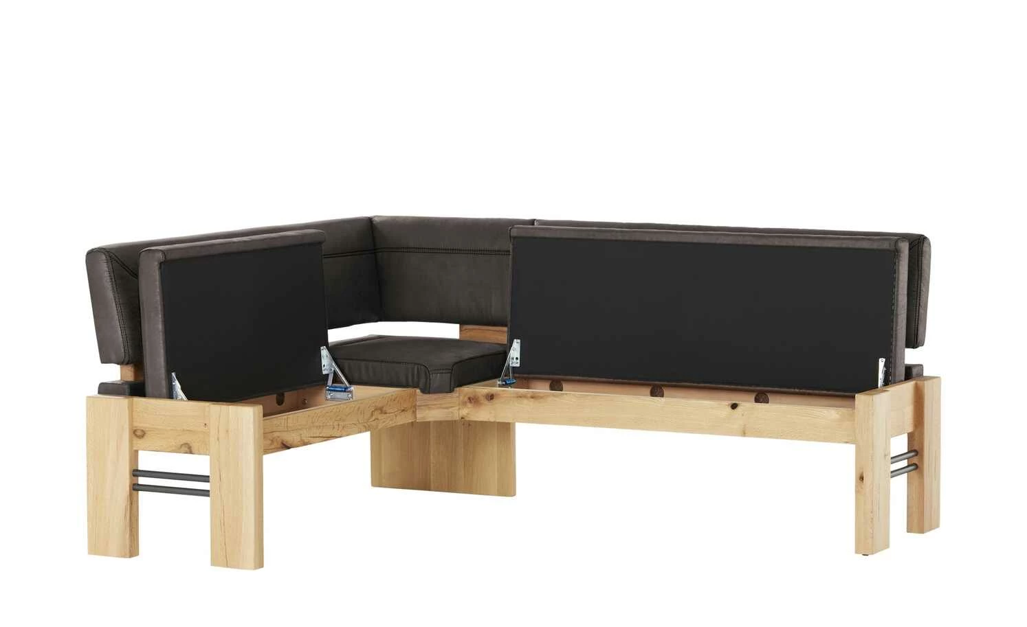 Polster-Eckbank massiv Floyd | Darkbrown (Dunkelbraun) / Kontrastnaht Schwarz rechts 5 Polster-Eckbank massiv Floyd | Darkbrown (Dunkelbraun) / Kontrastnaht Schwarz rechts – Bild 5