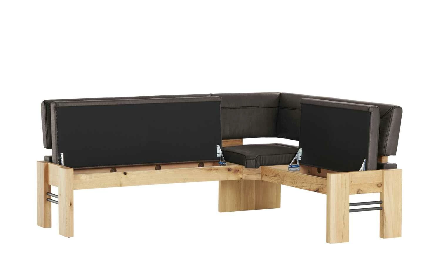 Polster-Eckbank massiv Floyd | Darkbrown (Dunkelbraun) / Kontrastnaht Schwarz links 2 Polster-Eckbank massiv Floyd | Darkbrown (Dunkelbraun) / Kontrastnaht Schwarz links – Bild 2