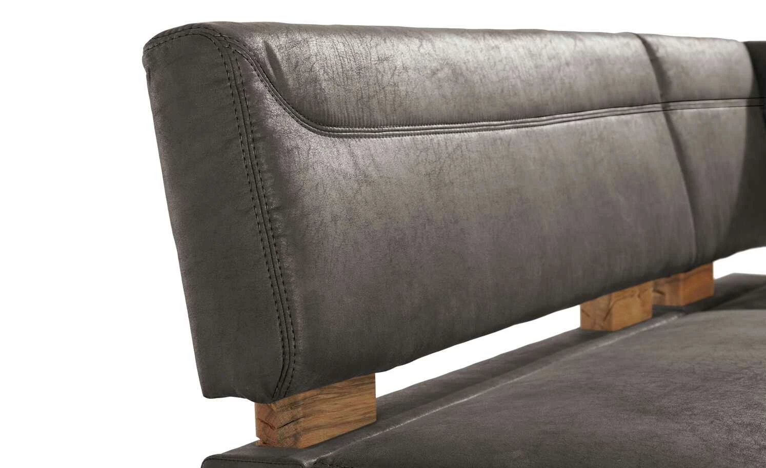 Polster-Eckbank massiv Floyd | Darkbrown (Dunkelbraun) / Kontrastnaht Schwarz links 3 Polster-Eckbank massiv Floyd | Darkbrown (Dunkelbraun) / Kontrastnaht Schwarz links – Bild 3