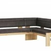 Polster-Eckbank massiv Floyd | Darkbrown (Dunkelbraun) / Kontrastnaht Schwarz links