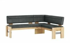 Polster-Eckbank massiv Floyd | Anthrazit / Kontrastnaht Schwarz links