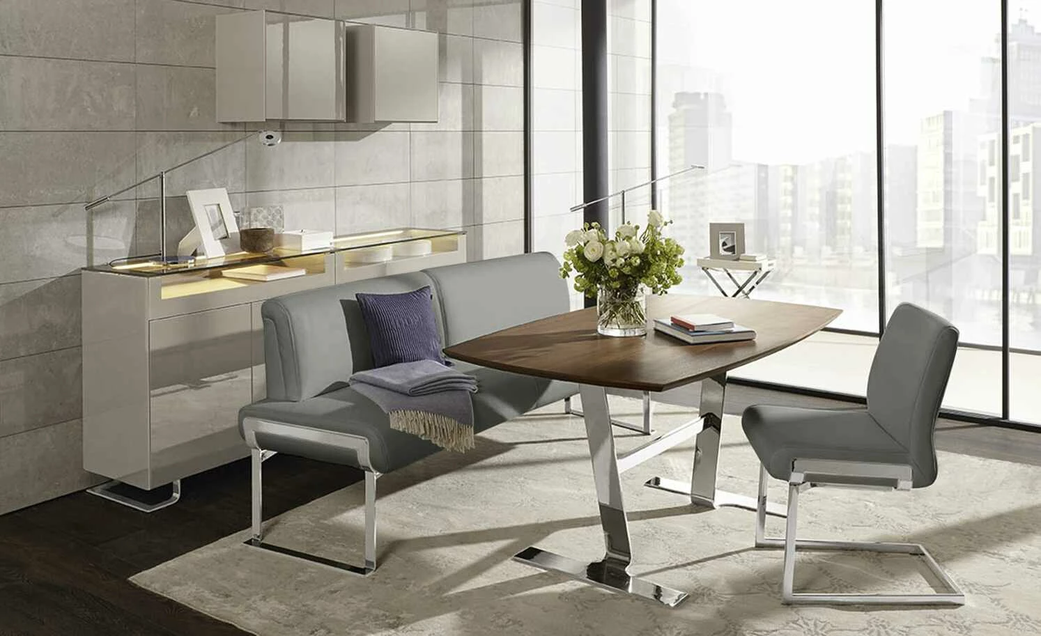 JOOP! Sitzbank Leder 007 | Zinn (Grau) 1 JOOP! Sitzbank Leder 007 | Zinn (Grau)