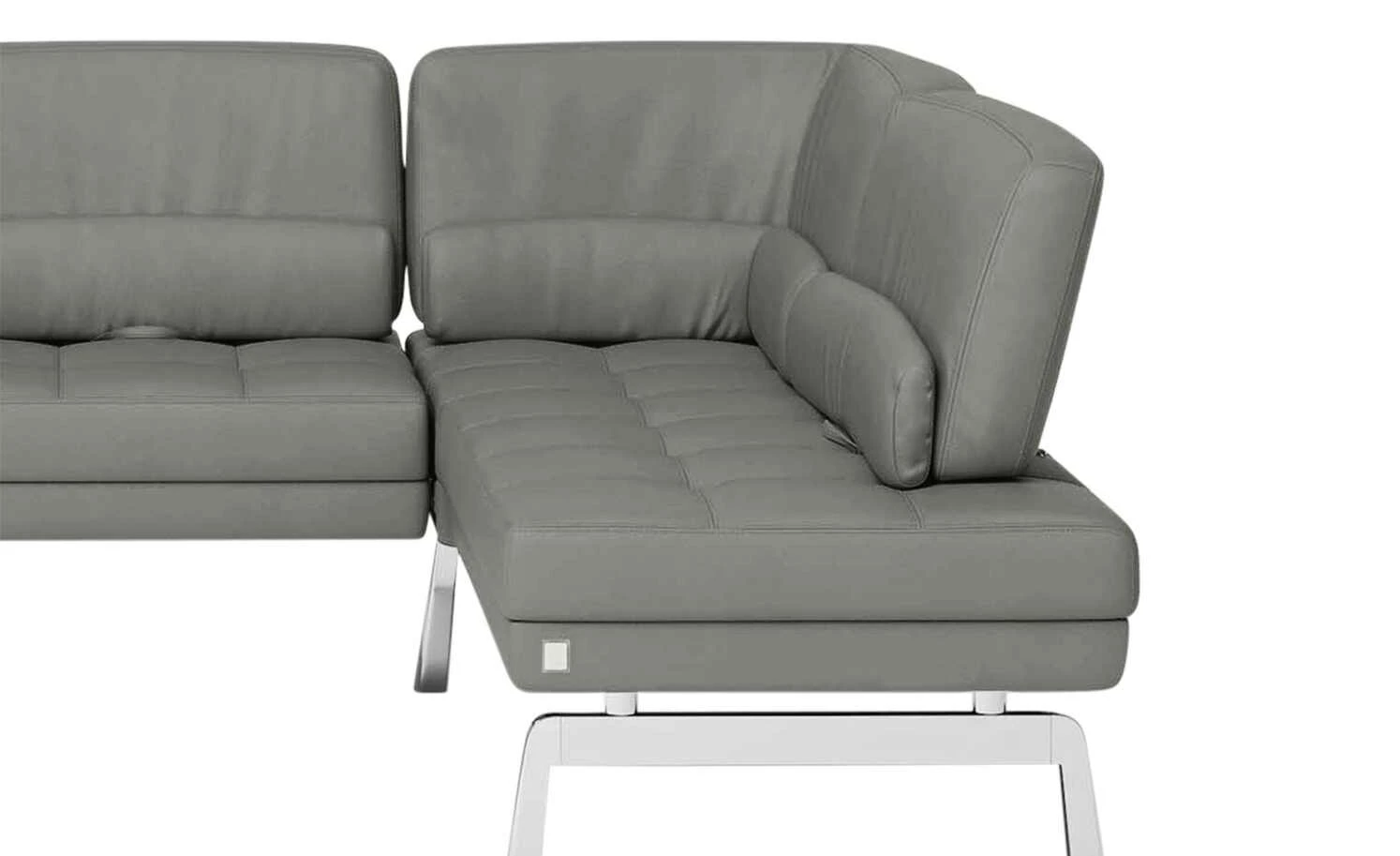 JOOP! Leder-Eckbank mit Sitztiefenverstellung Loft | Zinn (Grau) 2 JOOP! Leder-Eckbank mit Sitztiefenverstellung Loft | Zinn (Grau) – Bild 2