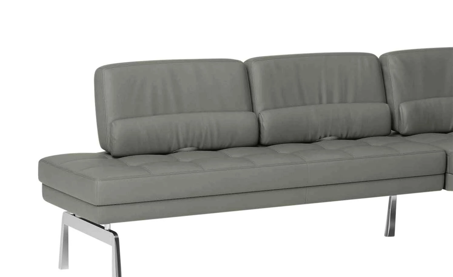 JOOP! Leder-Eckbank mit Sitztiefenverstellung Loft | Zinn (Grau) 3 JOOP! Leder-Eckbank mit Sitztiefenverstellung Loft | Zinn (Grau) – Bild 3