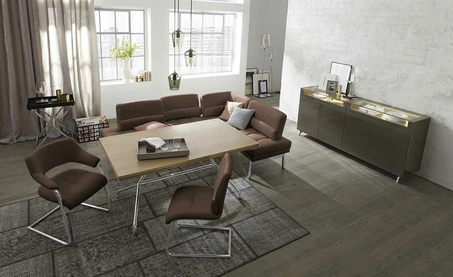 JOOP! Leder-Eckbank mit Sitztiefenverstellung Loft | Nougat (Dunkelbraun) 1 JOOP! Leder-Eckbank mit Sitztiefenverstellung Loft | Nougat (Dunkelbraun)