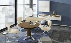 JOOP! Halbrunde Leder-Eckbank Lounge | Kreide (Beige) 213|cm