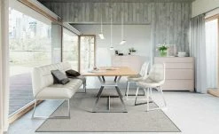 JOOP! Leder-Sitzbank Move | Silber (Hellgrau) 208|cm