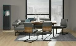 JOOP! Leder-Eckbank 24/7 | Moor (Dunkelgrau)