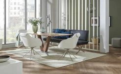 KOINOR Sitzbank Dining System 1 | Nero (Schwarz) / Kontrastnaht Grau 214|cm