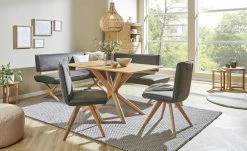 KOINOR Eckbank Dining System 2 | Dunkelbraun / Dunkelbraun / Kontrastfaden Beige rechts 217|cm