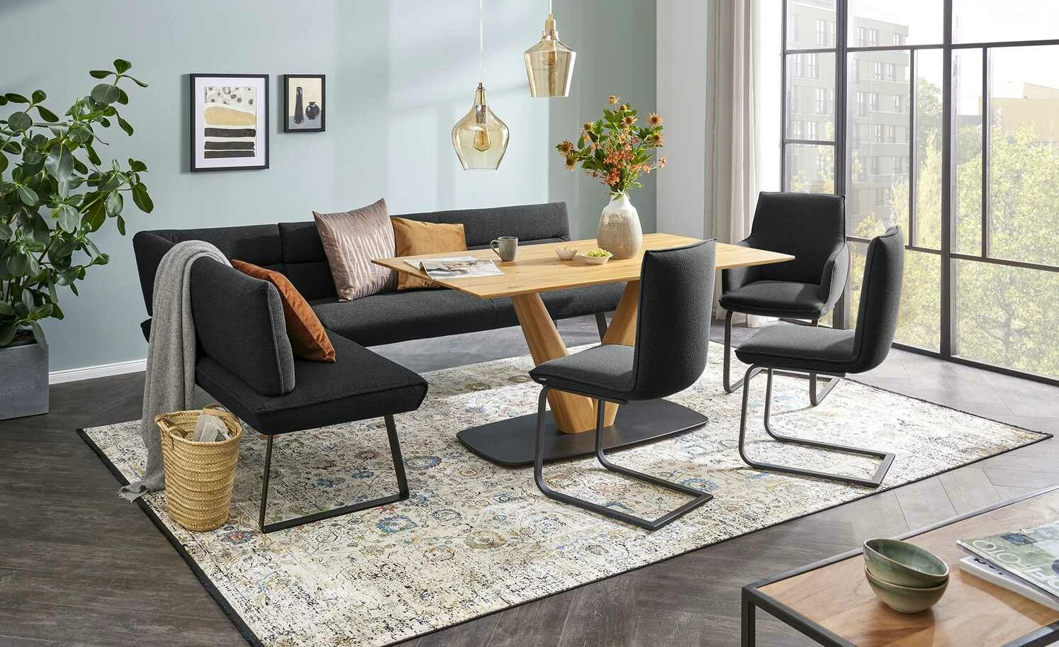 KOINOR Eckbank Dining System 3 | Schwarz rechts 237|cm 1 KOINOR Eckbank Dining System 3 | Schwarz rechts 237|cm