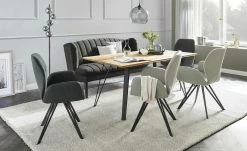 switch Küchensofa Velour meliert Rina | Charcoal (Anthrazit) 156|cm