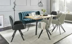 switch Küchensofa Velour meliert Rina | Deep Ocean (Dunkelblau) 156|cm