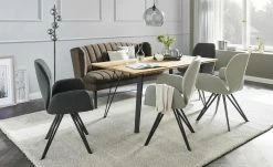 switch Küchensofa Velour meliert Rina | Braun 156|cm