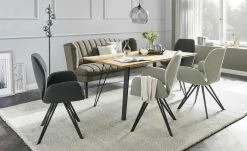 switch Küchensofa Velour meliert Rina | Stone (Cappuccino) 156|cm