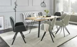 switch Küchensofa Velour meliert Rina | Silver (Hellgrau) 180|cm