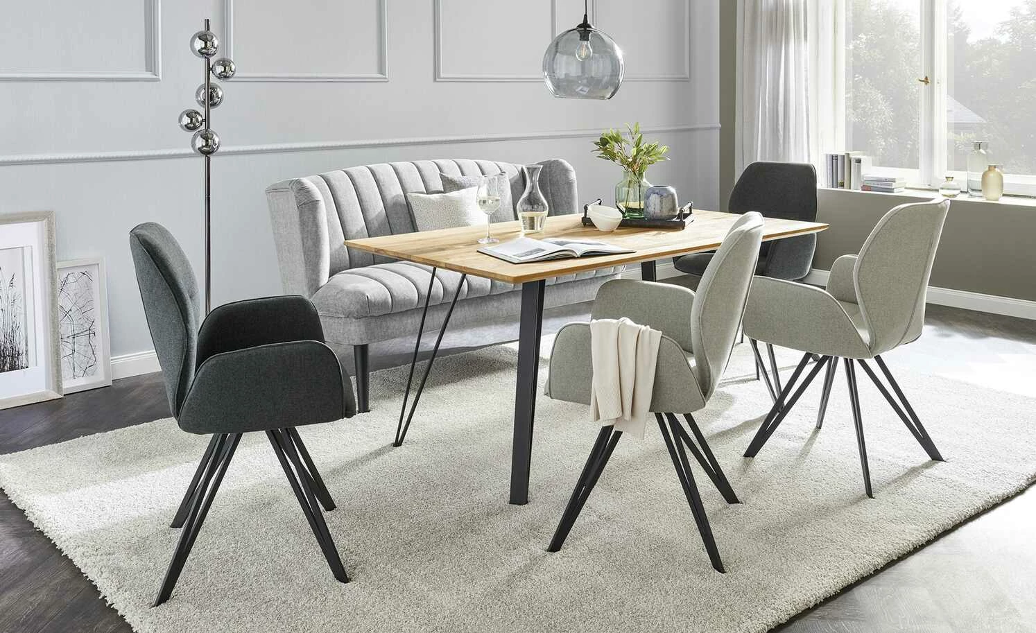 switch Küchensofa Velour meliert Rina | Silver (Hellgrau) 180|cm 1 switch Küchensofa Velour meliert Rina | Silver (Hellgrau) 180|cm