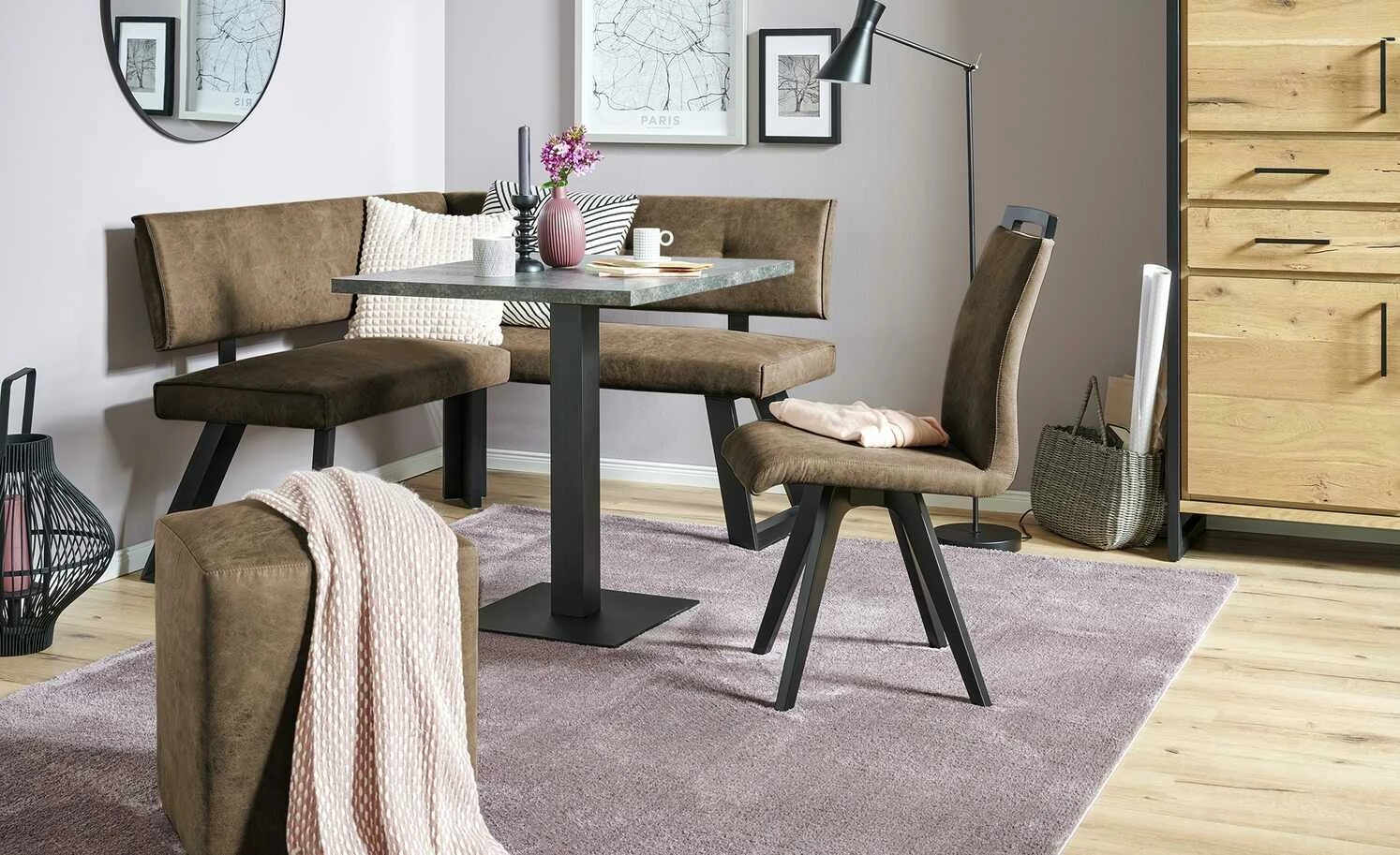 Eckbank E25 | Dark Brown (Braun) 130 x 120 cm 1 Eckbank E25 | Dark Brown (Braun) 130 x 120 cm