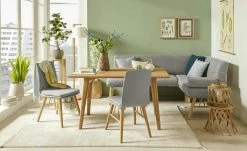 Polster-Eckbank E88 | Kiesel (Hellgrau) links 190|cm