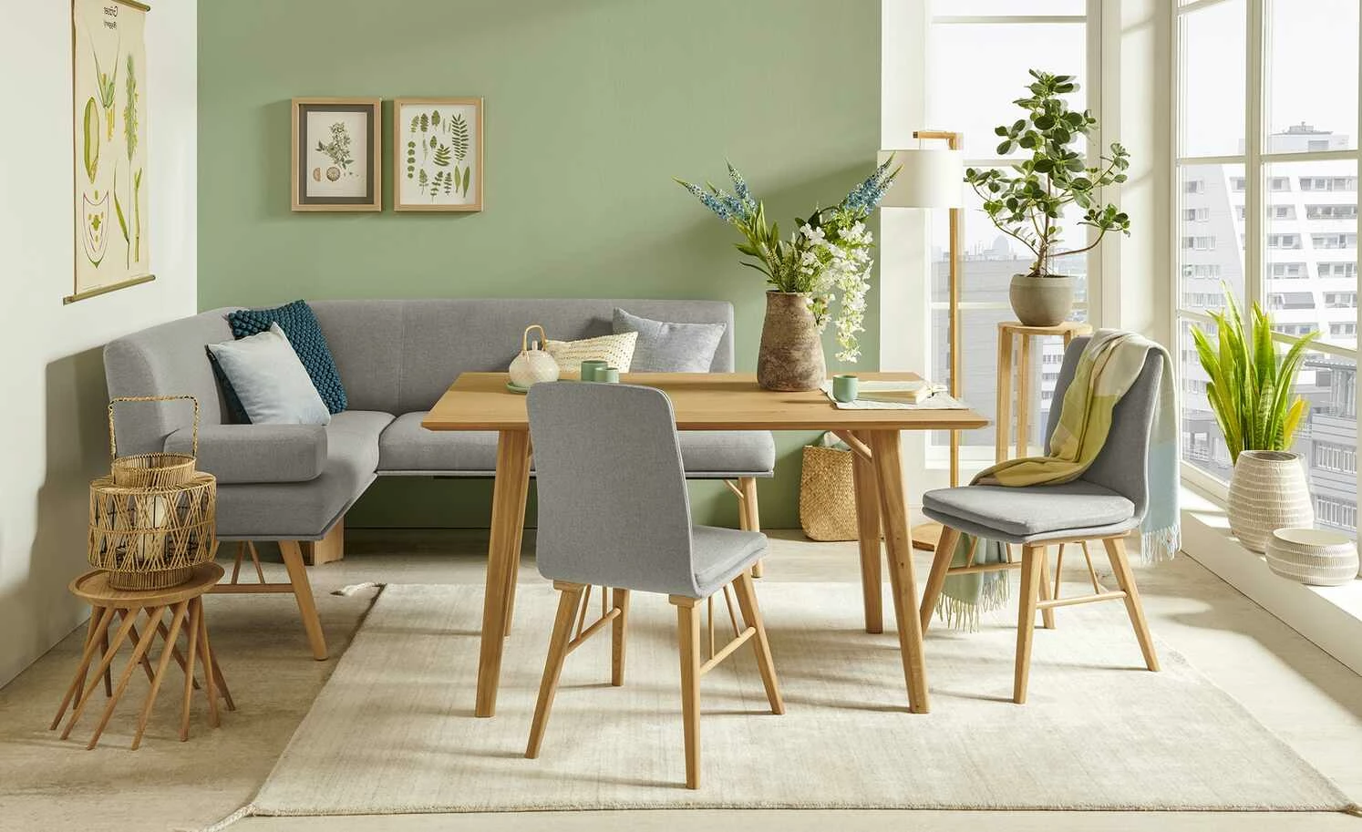 Polster-Eckbank E88 | Kiesel (Hellgrau) rechts 190|cm 1 Polster-Eckbank E88 | Kiesel (Hellgrau) rechts 190|cm