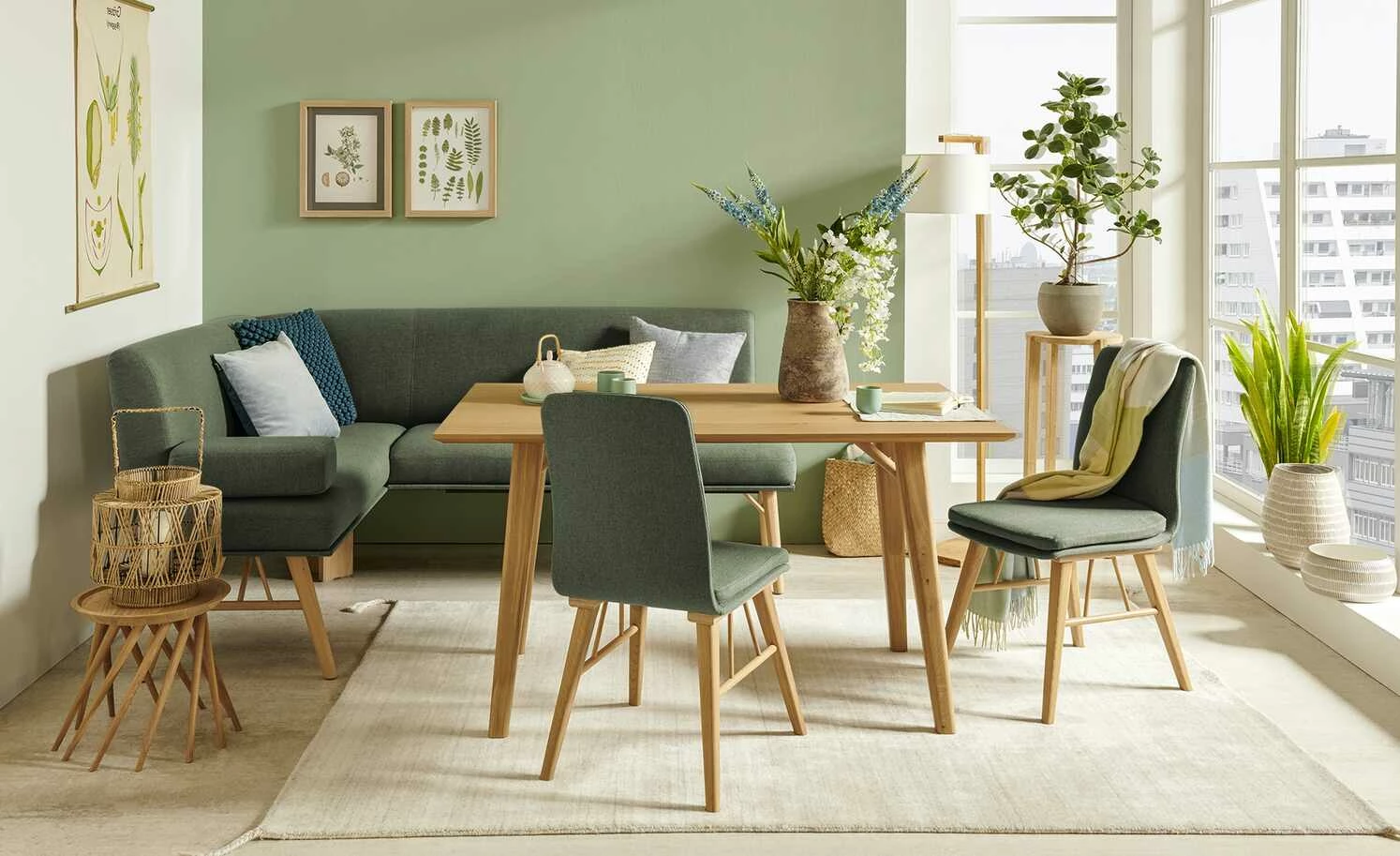 Polster-Eckbank E88 | Moosgrün rechts 190|cm 1 Polster-Eckbank E88 | Moosgrün rechts 190|cm