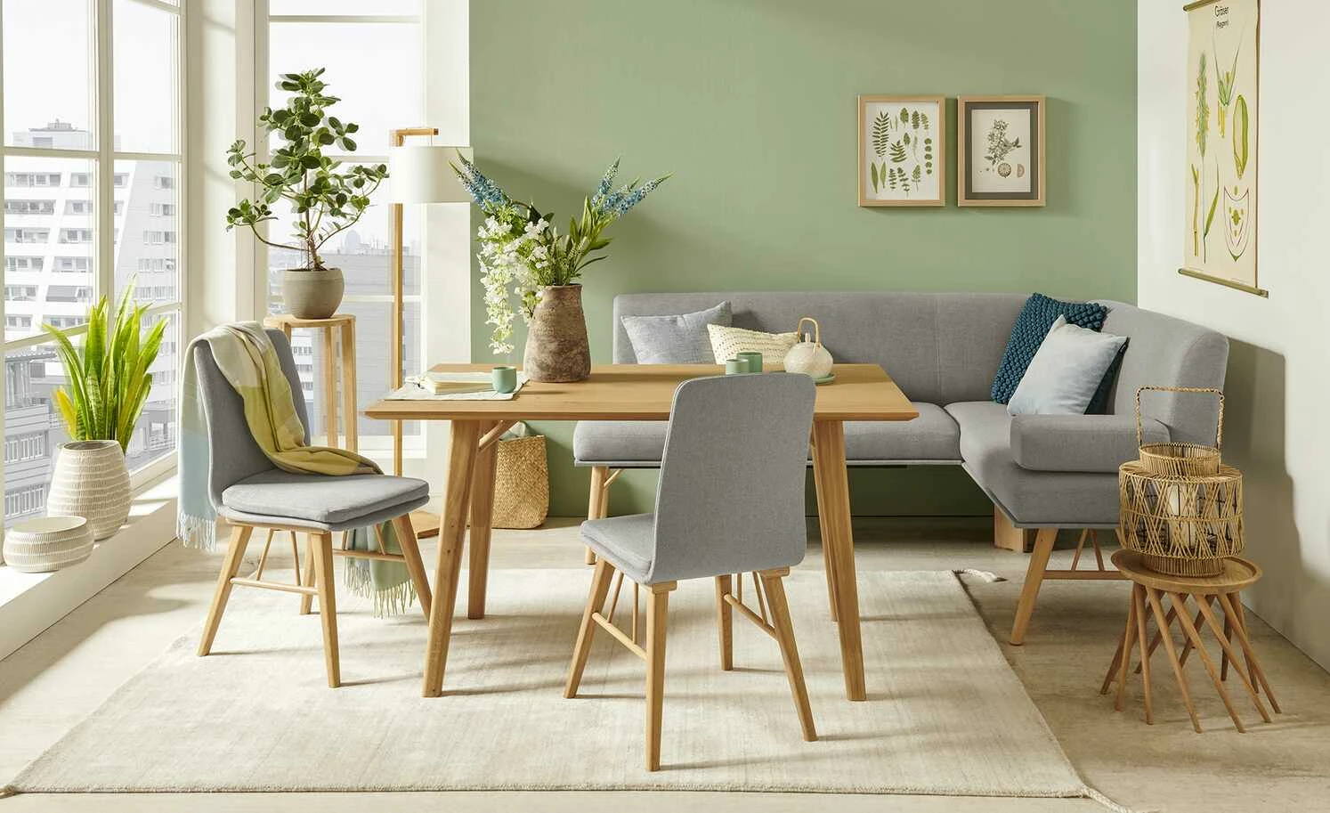 Polster-Eckbank E88 | Kiesel (Hellgrau) links 210|cm 1 Polster-Eckbank E88 | Kiesel (Hellgrau) links 210|cm