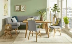 Polster-Eckbank E88 | Kiesel (Hellgrau) rechts 210|cm