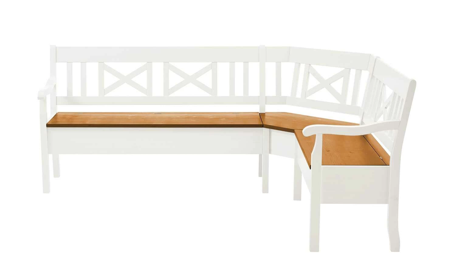 maison bleue Truheneckbank Florian | Weiß / bernsteinfarben links 2 maison bleue Truheneckbank Florian | Weiß / bernsteinfarben links – Bild 2