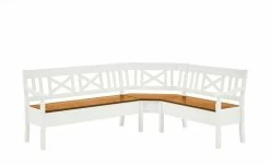 maison bleue Truheneckbank Florian | Weiß / bernsteinfarben links