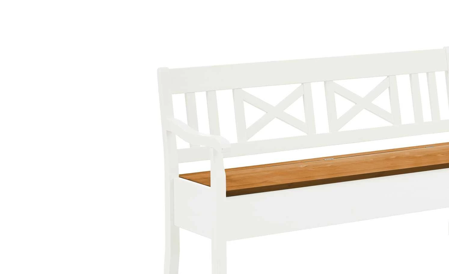 maison bleue Truheneckbank Florian | Weiß / bernsteinfarben links 8 maison bleue Truheneckbank Florian | Weiß / bernsteinfarben links – Bild 8