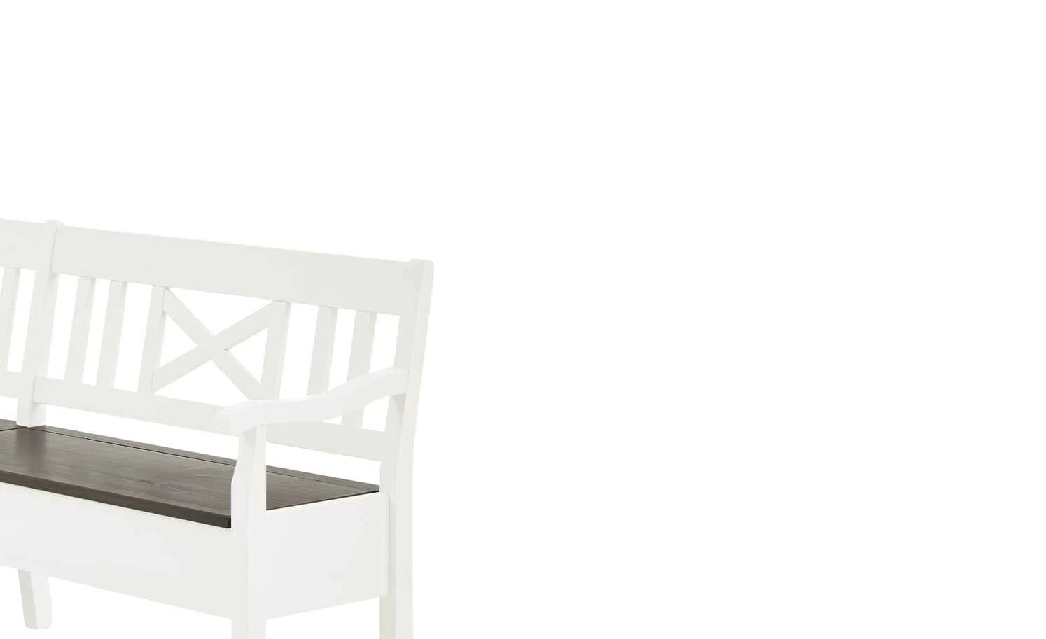 maison bleue Truheneckbank Florian | Weiß / Grau links 5 maison bleue Truheneckbank Florian | Weiß / Grau links – Bild 5