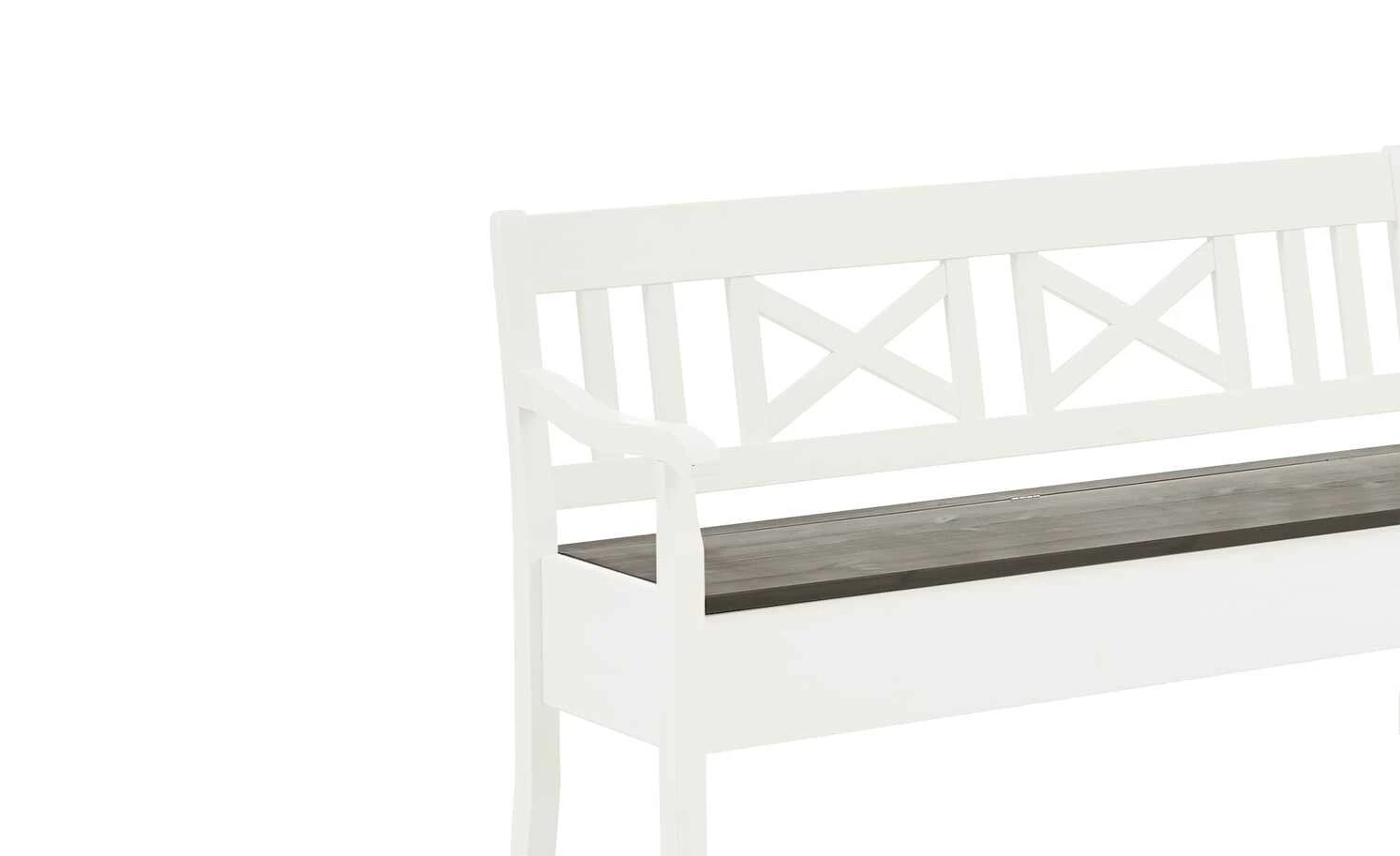 maison bleue Truheneckbank Florian | Weiß / Grau links 7 maison bleue Truheneckbank Florian | Weiß / Grau links – Bild 7