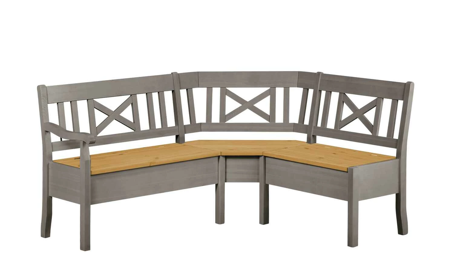 maison bleue Truheneckbank massiv Florian | Grau / laugenfarben ca. 171 x 148 cm 2 maison bleue Truheneckbank massiv Florian | Grau / laugenfarben ca. 171 x 148 cm – Bild 2