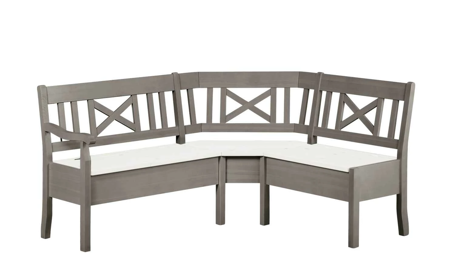 maison bleue Truheneckbank massiv Florian | Grau / Weiß ca. 171 x 148 cm 2 maison bleue Truheneckbank massiv Florian | Grau / Weiß ca. 171 x 148 cm – Bild 2