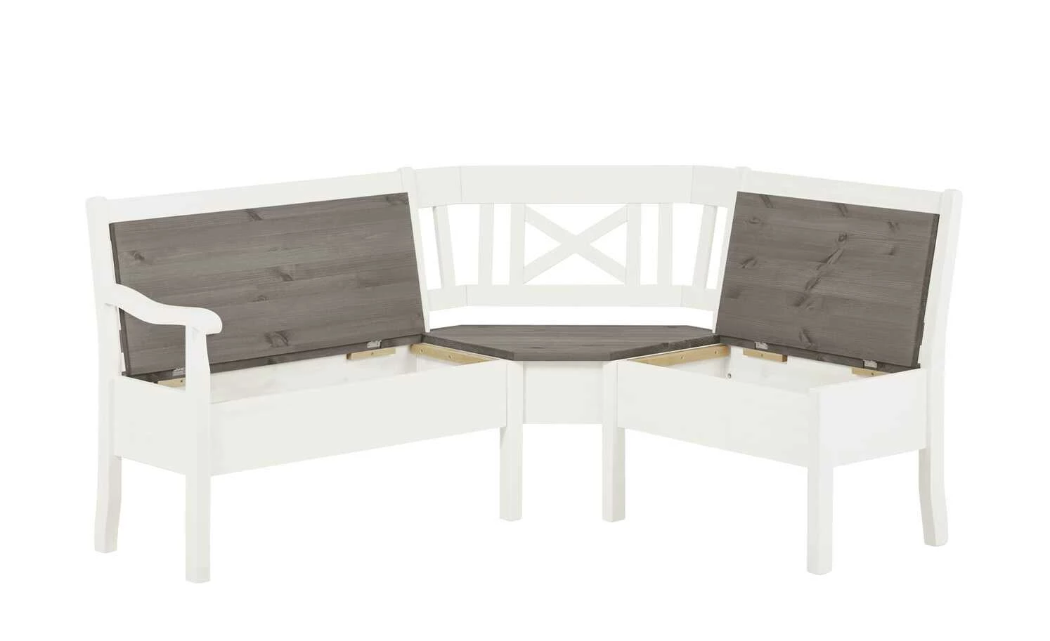 maison bleue Truheneckbank massiv Florian | Weiß / Grau ca. 214 x 148 cm 3 maison bleue Truheneckbank massiv Florian | Weiß / Grau ca. 214 x 148 cm – Bild 3